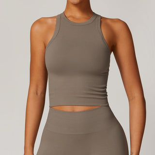 Nordic-wellness Sculpt Rib Top - Sandstone