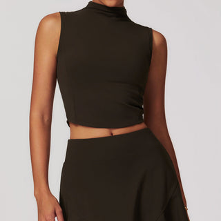 Nordic-wellness Elevate High Neck Top - Dark Brown