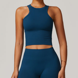 Nordic-wellness Sculpt Rib Top - Midnight Blue