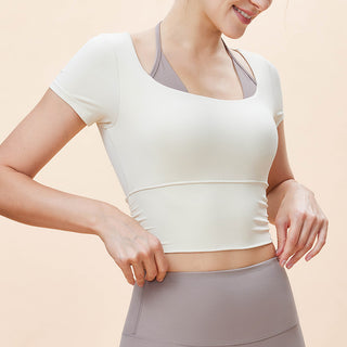 Nordic-wellness Flow Crop Tee - Vanilla