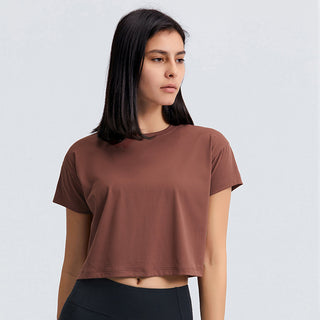 Nordic-wellness Active Crop Tee - Chestnut