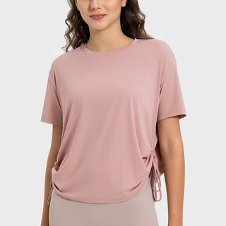 Nordic-wellness Scrunch Tee - Dusty Pink