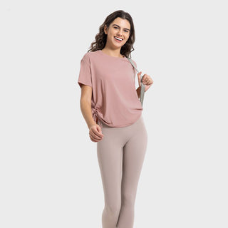 Nordic-wellness Scrunch Tee - Dusty Pink