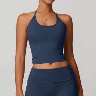 Nordic-wellness Halter Neck Top - Midnight Blue