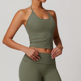 Nordic-wellness Halter Neck Top - Dusty Green