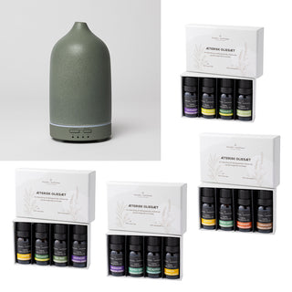 Aromapakke (Diffuser i Green Smoke + 4 stk. oliesæt)