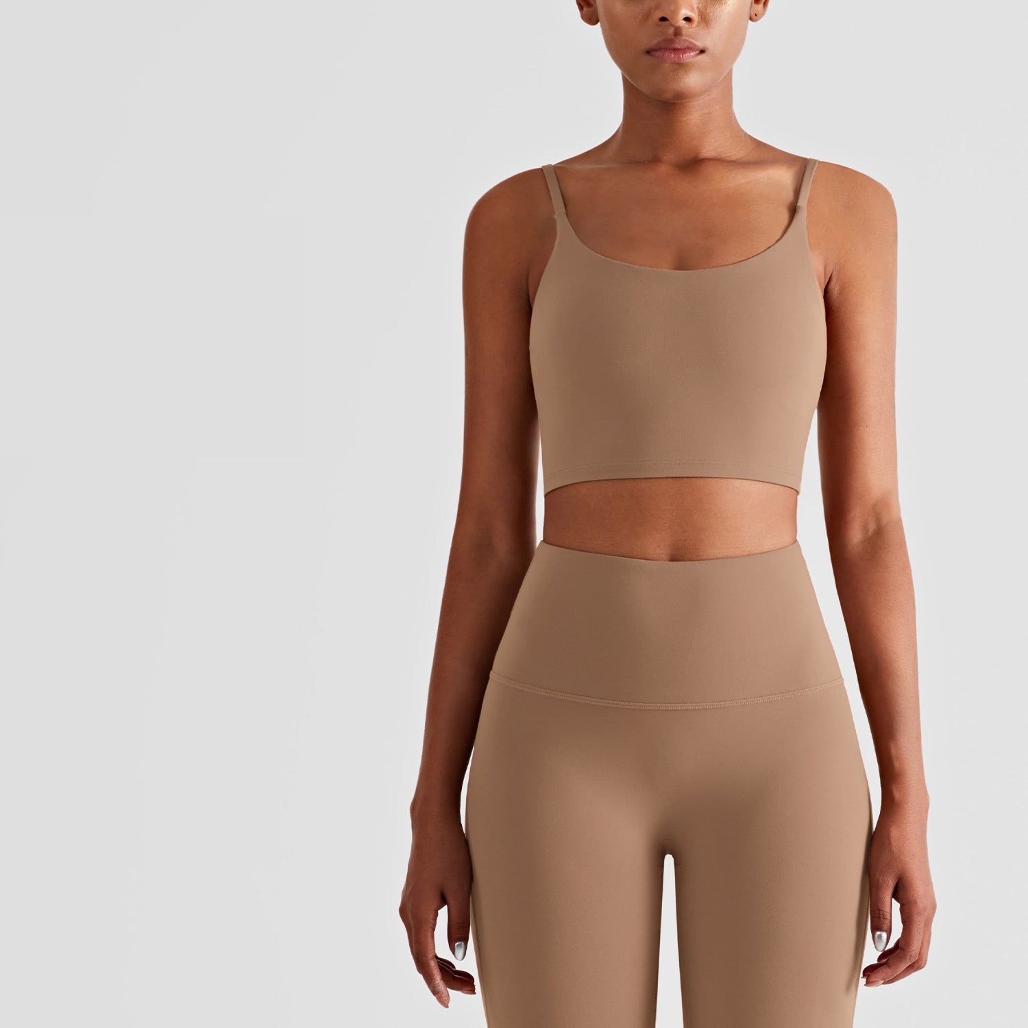 Nordic-wellness Cropped Top & Leggings - Mocha