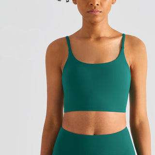 Nordic-wellness Cropped Top & Leggings - Dark Mint