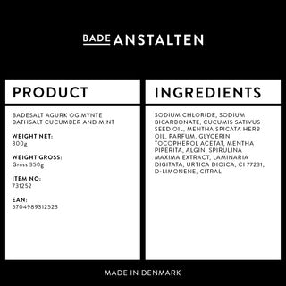 Badeanstalten- Badesalt Agurk & Mynte 300 gram - Nordic- wellness.dk