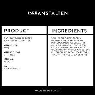 Badeanstalten- Badesalt Dans på Roser 300 gram - Nordic- wellness.dk