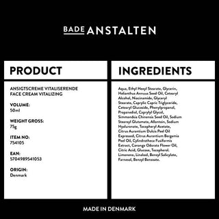 Badeanstalten - Ansigtscreme Vitaliserende, 50ml - Nordic- wellness.dk